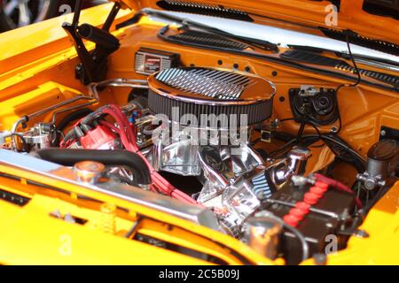 Classic Car show, Mustangs, Chevrolet and Buicks. Stock Photo