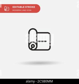 Yoga Mat Simple vector icon. Illustration symbol design template for web mobile UI element. Perfect color modern pictogram on editable stroke. Yoga Mat icons for your business project Stock Vector