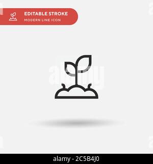 Sprouts Simple vector icon. Illustration symbol design template for web mobile UI element. Perfect color modern pictogram on editable stroke. Sprouts icons for your business project Stock Vector