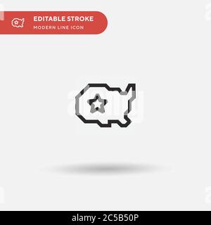 Usa Simple vector icon. Illustration symbol design template for web mobile UI element. Perfect color modern pictogram on editable stroke. Usa icons for your business project Stock Vector