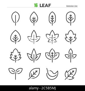 Leaf Outline Icon Set Illustration Vector EPS 10. Stock Vector