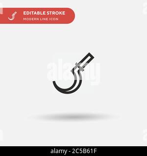 Sickle Simple vector icon. Illustration symbol design template for web mobile UI element. Perfect color modern pictogram on editable stroke. Sickle icons for your business project Stock Vector