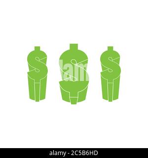 money dollar 3d chart symbol icon vector Stock Vector
