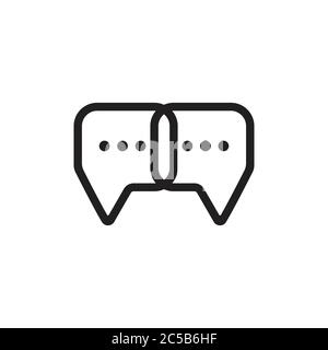 linked think talk bubble symbol vector Stock Vector
