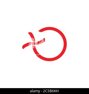 circle geometric turbine logo vector Stock Vector