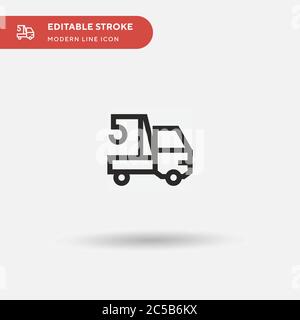 Crane Truck Simple vector icon. Illustration symbol design template for web mobile UI element. Perfect color modern pictogram on editable stroke. Crane Truck icons for your business project Stock Vector