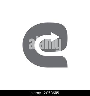 letter e curves loop smooth logo vector Stock Vector