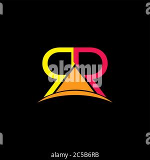 letters rr triangle geometric logo vector Stock Vector