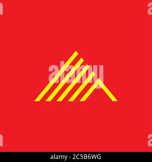 letter m triangle arrow geometric stripes shape design logo vector ...