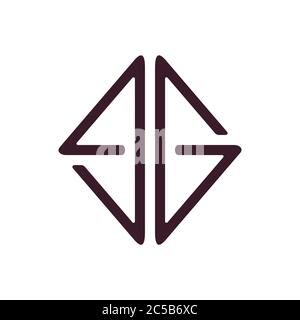 letter eg abstract square logo vector Stock Vector
