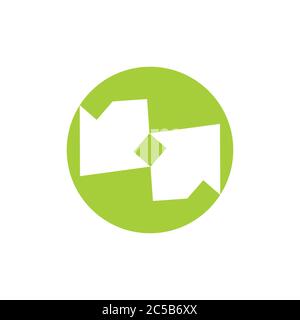 simple geometric arrow opposite negative space vector Stock Vector