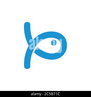 cute simple fish lines art logo vetor Stock Vector