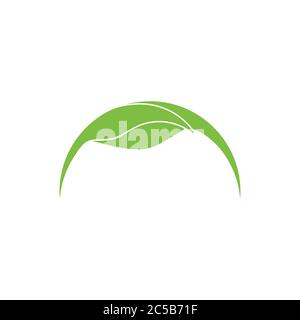 linked green leaf global abstract natural logo vector Stock Vector