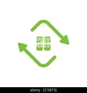circle rotation arrow home symbol logo vector Stock Vector