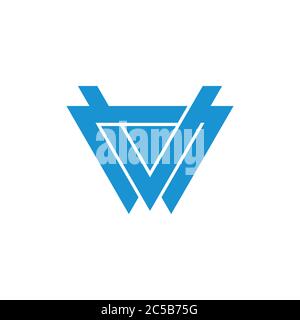 letter vw triangle geometric logo vector Stock Vector