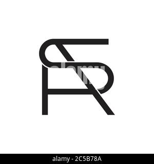 letter sr linked line geometric logo vector Stock Vector
