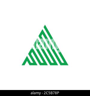 triangle stripes green mountain symbol logo vector Stock Vector