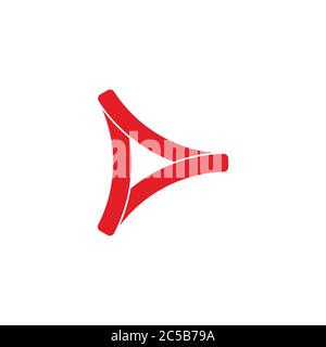 abstract letter d triangle 3d flat design symbol vector Stock Vector