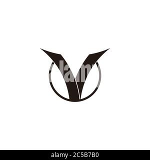 letter v circle motion ribbon shape symbol vector Stock Vector