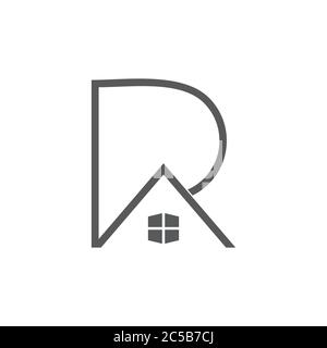 letters pa or ra home design logo Stock Vector