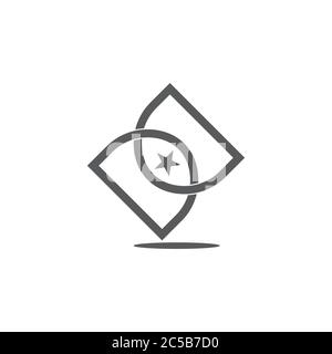 abstract letter dd infinity star geometric design vector Stock Vector