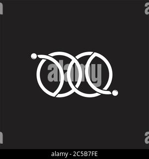 linked circle geometric line dots chain logo vector Stock Vector