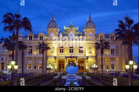 Facade of Salle Garnie - opened in 1879 gambling and entertainment complex designed by architect Charles Garnier, Monaco, France Stock Photo