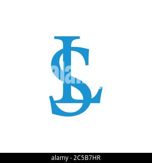 letter sl linked overlapping logo vector Stock Vector