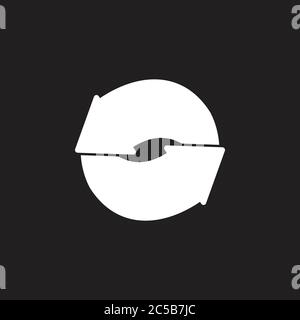 rotate two arrows geometric logo vector Stock Vector