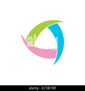 circle curves colorful connect object logo Stock Vector