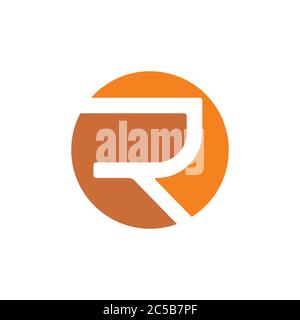 letter r negative space logo vector Stock Vector