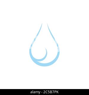 fresh water drop simple wavy shape symbol logo vector Stock Vector