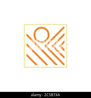 stripes arrow circle square abstract logo vector Stock Vector