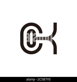letter ck stripes geometric line symbol vector Stock Vector