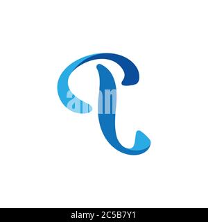 letter q 3d curves gradient flat logo vector Stock Vector