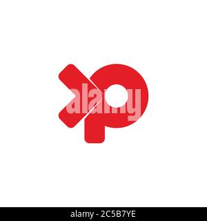 letter p arrow motion simple target symbol geometric design vector Stock Vector