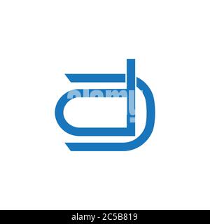 letter cd simple linked geometric symbol vector Stock Vector