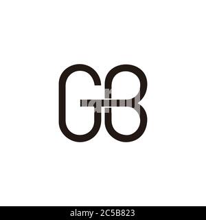 letter gb linked curves geometric design symbol vector Stock Vector