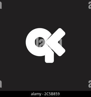 abstract letter qk simple geometric design symbol vector Stock Vector