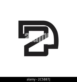 letter dz simple geometric linear logo vector Stock Vector