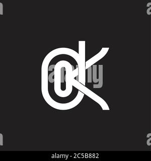 abstract letter dk linked geometric line symbol vector Stock Vector