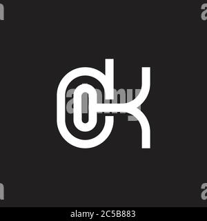 letter dk stripes geometric line symbol vector Stock Vector