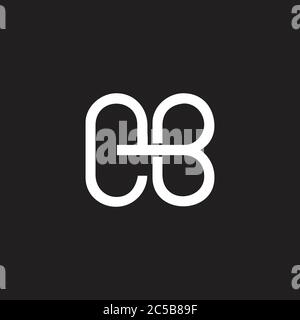 letter eb linked curves geometric design symbol vector Stock Vector