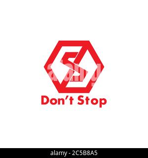 letter s dont stop hexagonal symbol vector Stock Vector