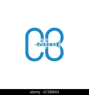 letter cb motion arrow geometric design symbol vector Stock Vector