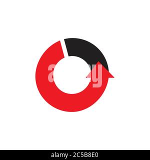 circle rotation geometric arrow motion symbol logo vector Stock Vector
