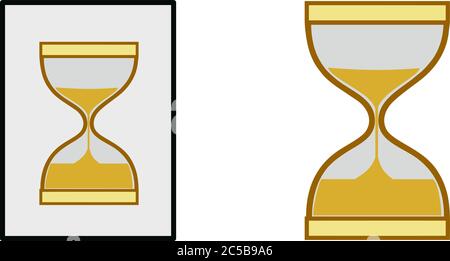 Hourglass in flat style. &  hourglass with frame. Vector Stock Vector