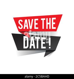 Modern design save the date text on speech bubbles concept. Vector illustration Stock Vector