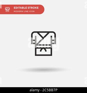 Karate Simple vector icon. Illustration symbol design template for web mobile UI element. Perfect color modern pictogram on editable stroke. Karate icons for your business project Stock Vector