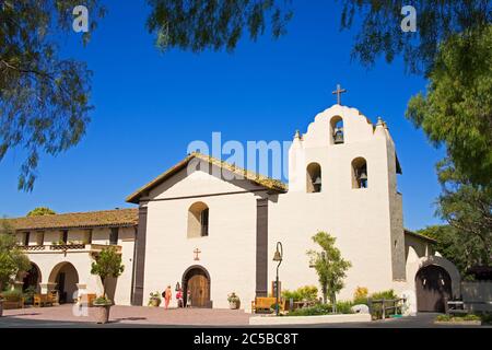 Old MIssion Santa Ines, Solvang, Santa Barbara County, Central California, USA Stock Photo